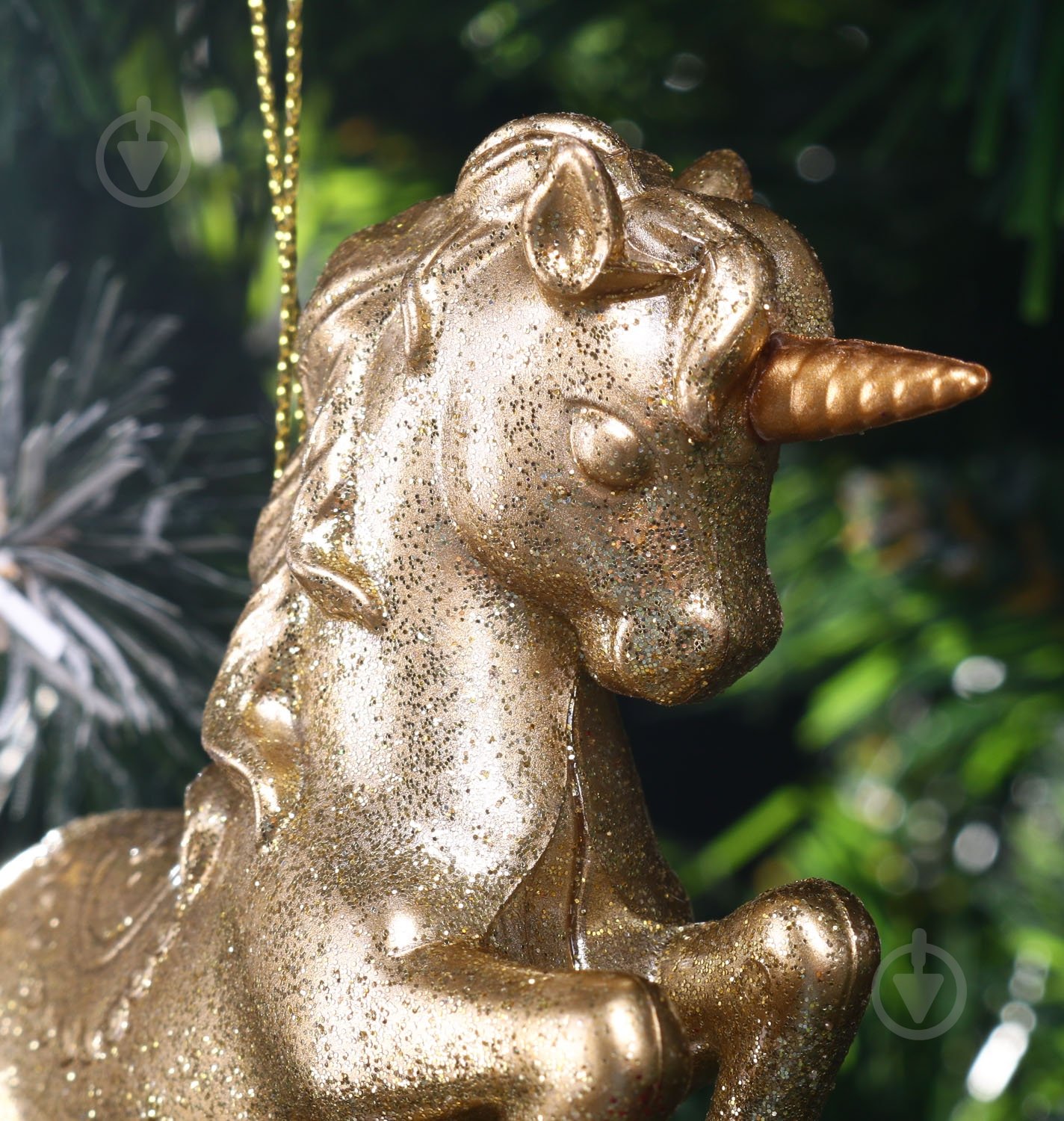 Підвіска Єдиноріг 2 6х12х3 см золото - фото 3