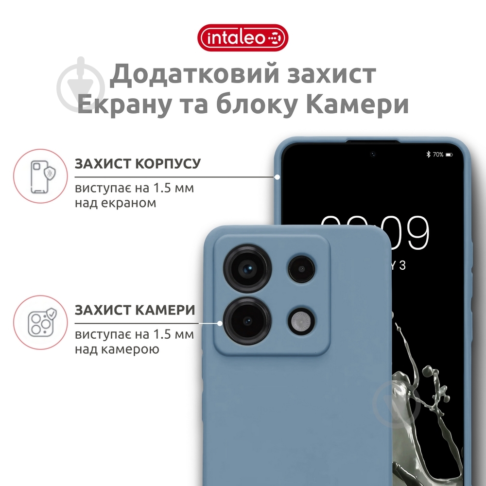 Чехол Intaleo SoftShell голубой для Xiaomi Redmi Note 13 Pro 4G - фото 3