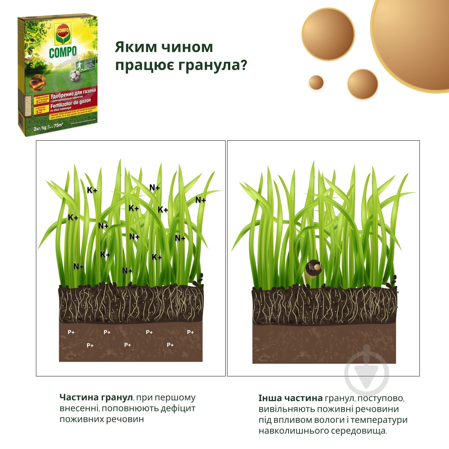 Удобрение для газонов Compo длительного действия 2кг - фото 4