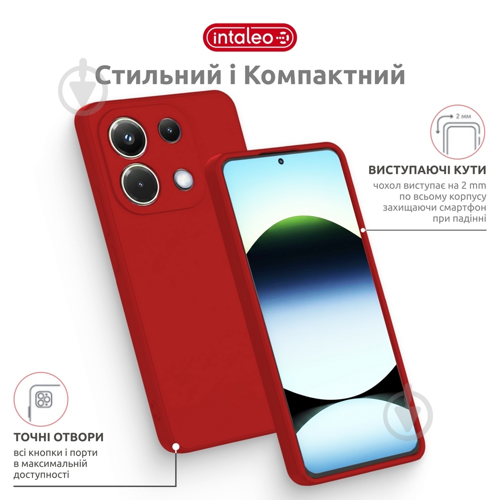 Чехол Intaleo SoftShell красный для Xiaomi Redmi Note 13 Pro 4G - фото 4 Чехол Intaleo SoftShell красный для Xiaomi Redmi Note 13 Pro 4G - фото 4