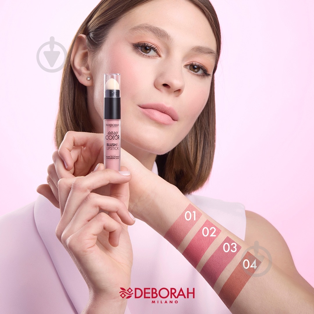Помада жидкая DEBORAH 2 в 1 Easy Color Blush & Lipstick 02 Cold Rose 4 мл - фото 2