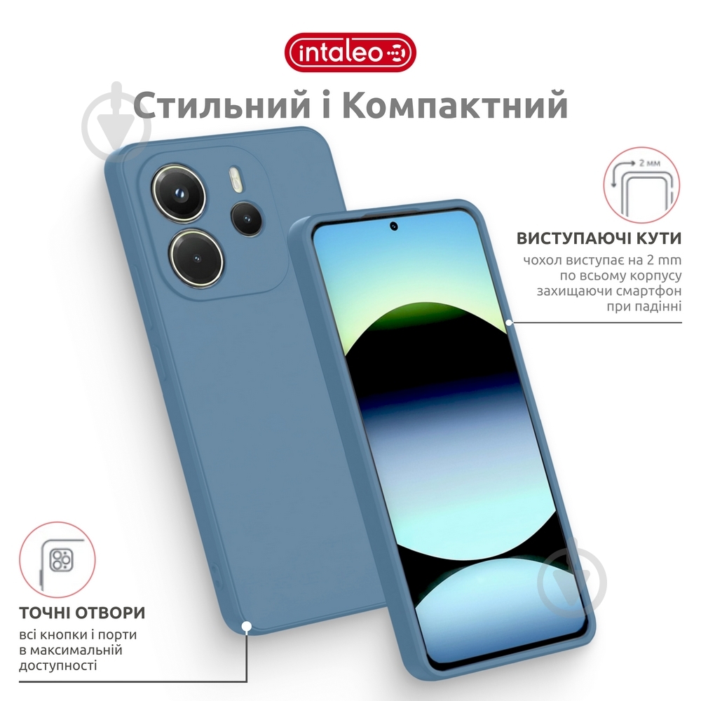 Чехол Intaleo SoftShell голубой для Xiaomi Redmi Note 14S 4G - фото 4 Чехол Intaleo SoftShell голубой для Xiaomi Redmi Note 14S 4G - фото 4