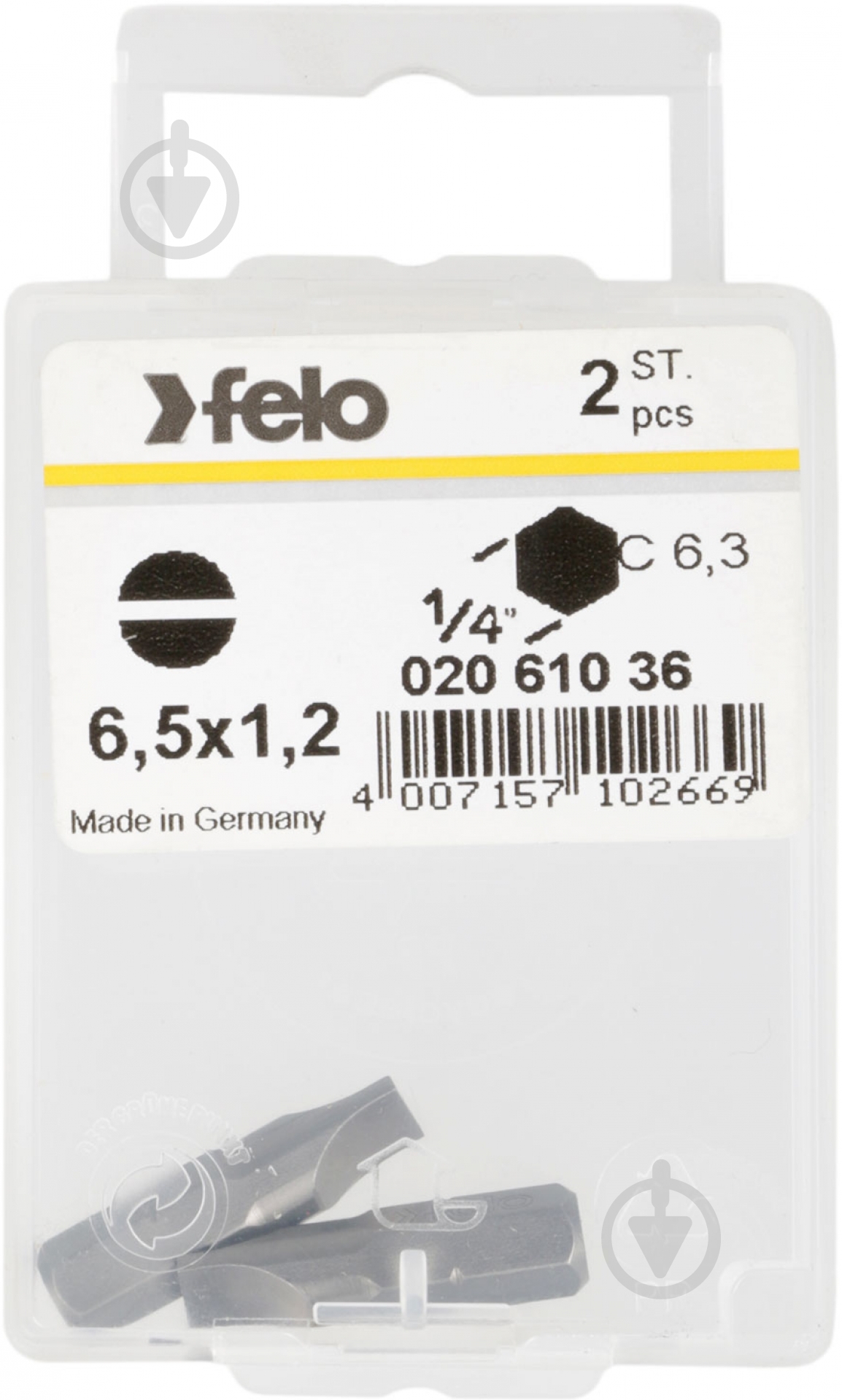 Бита Felo SL6,5x25 мм 2 шт. 02061036 - фото 1 Бита Felo SL6,5x25 мм 2 шт. 02061036 - фото 1