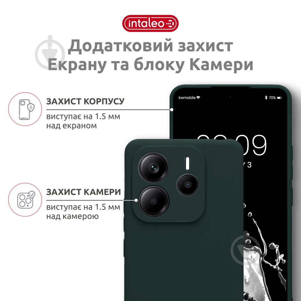 Чехол Intaleo SoftShell темно-зеленый для Xiaomi Redmi Note 14S 4G - фото 3