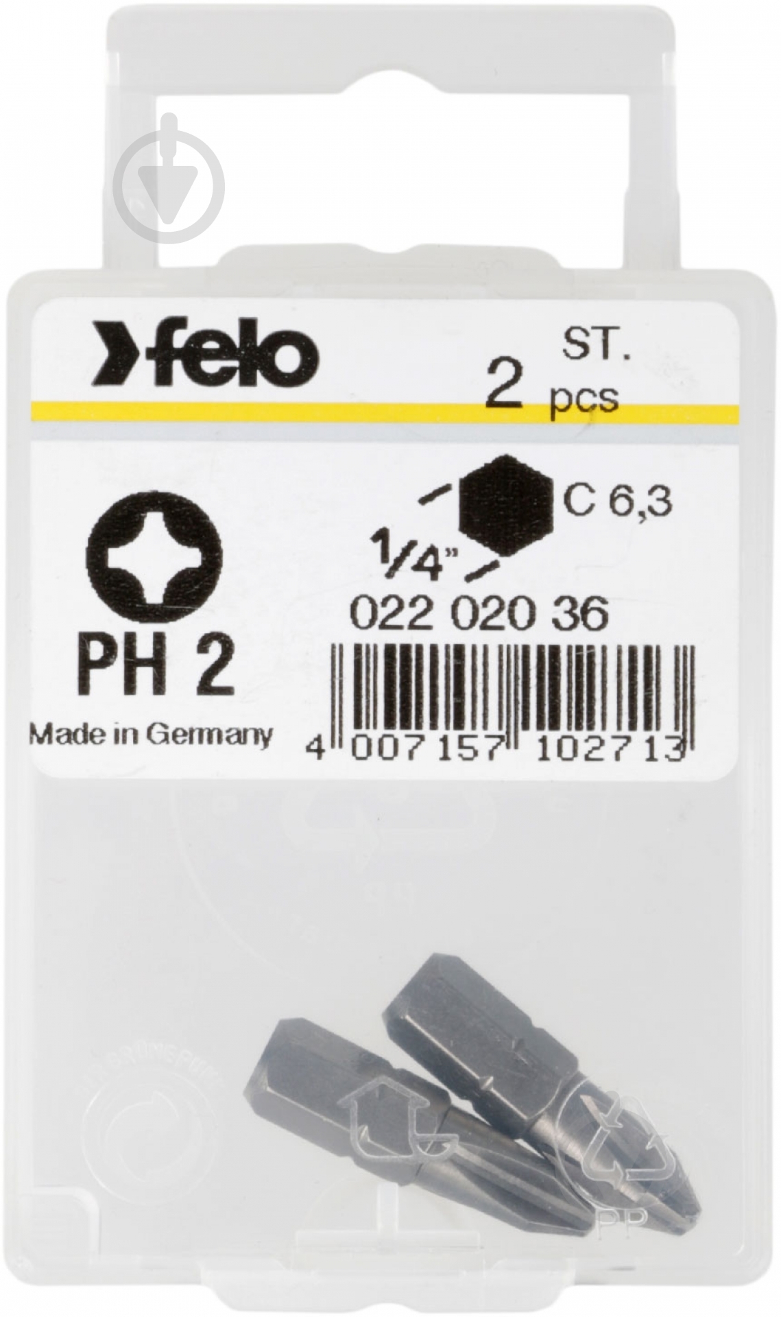 Бита Felo PH2x25 мм 2 шт. 02202036 - фото 1