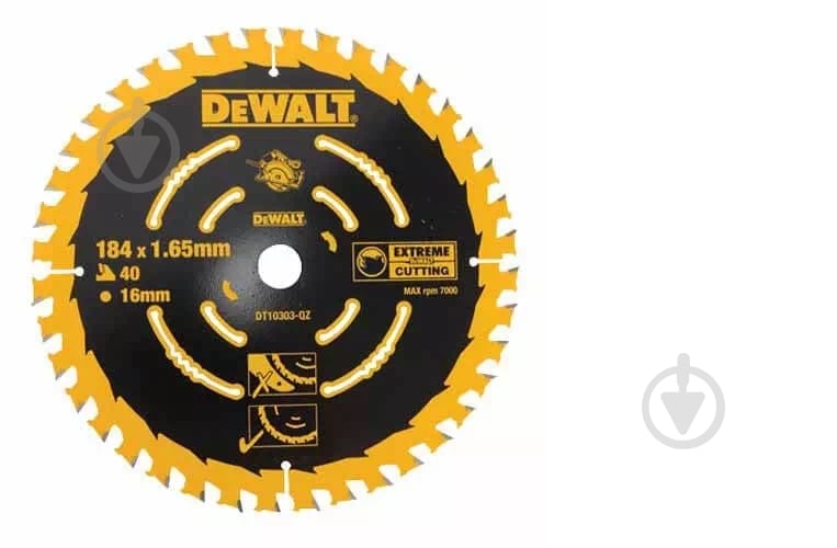 Пиляльний диск DeWalt 184x16 Z40 DT10303 - фото 1