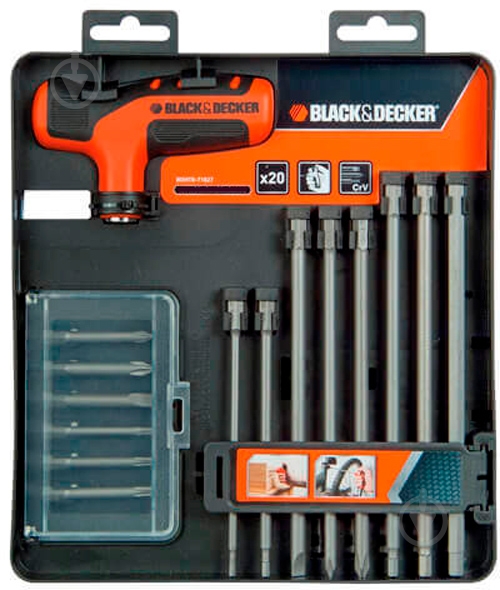 Отвертка со сменными насадками Black+Decker BDHT0-71627 - фото 2