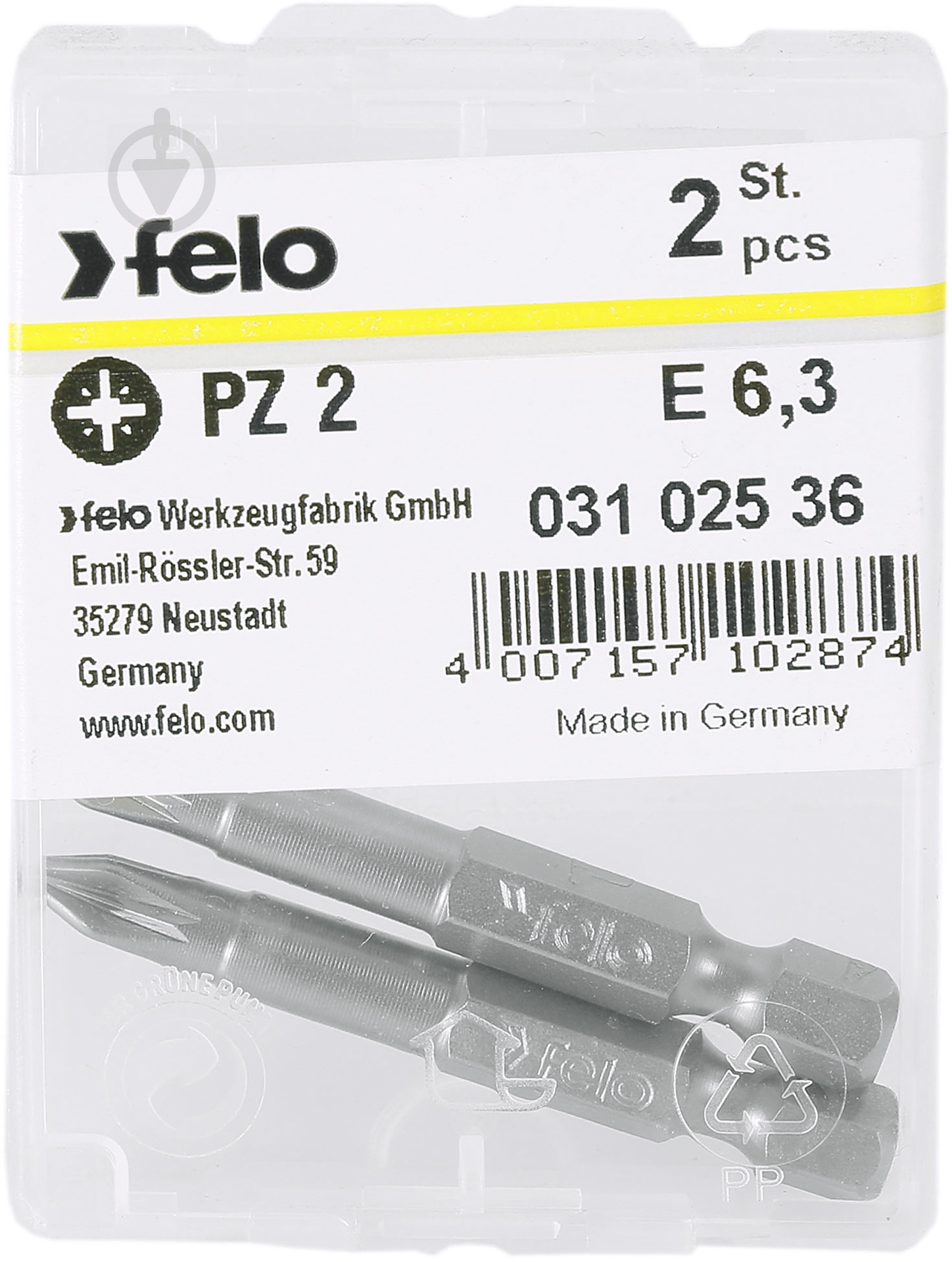 Бита Felo PZ2x50 2 шт. 03102536 - фото 1