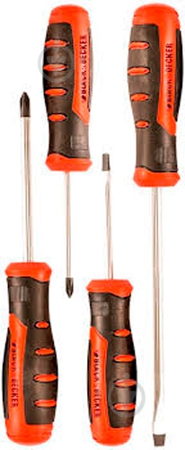 Набор отверток Black+Decker (PH+SL) 4шт. BDHT0-66429 - фото 1 Набор отверток Black+Decker (PH+SL) 4шт. BDHT0-66429 - фото 1