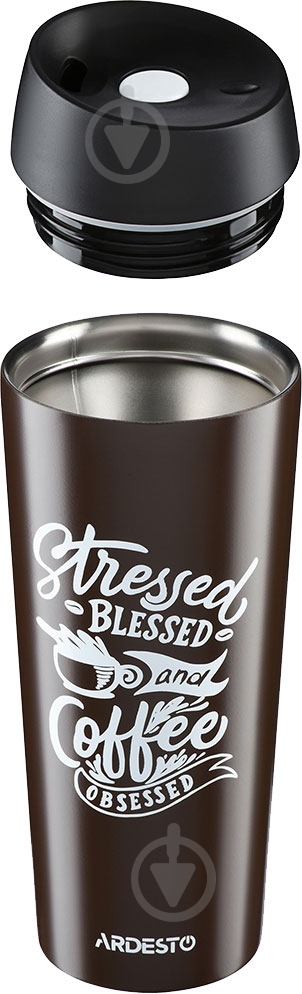 Термочашка Ardesto Coffee time Cup 450 мл (AR2645DBB) - фото 4