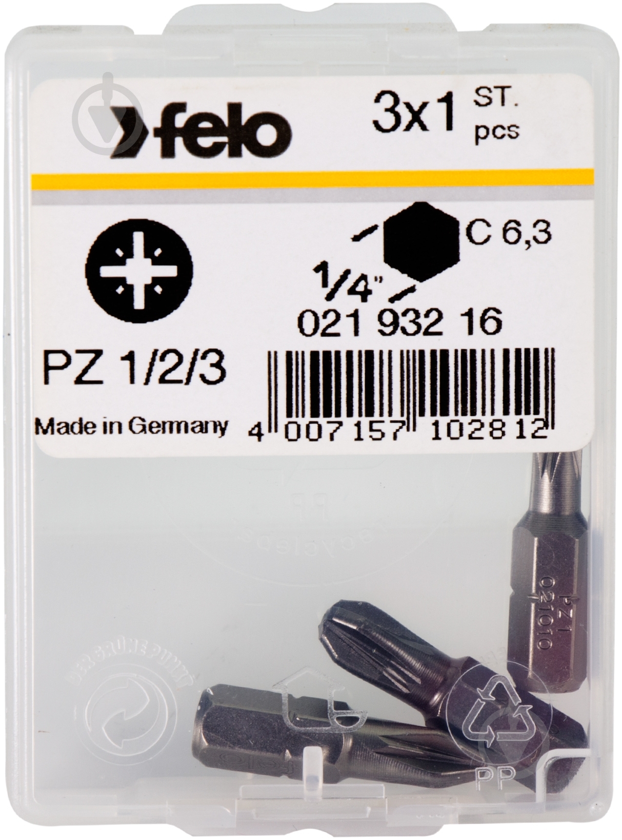 Набор бит Felo 3 шт. 02193216 - фото 1 Набор бит Felo 3 шт. 02193216 - фото 1