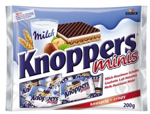 Вафли Knoppers Mini молочно-ореховые 200 г - фото 1 Вафли Knoppers Mini молочно-ореховые 200 г - фото 1