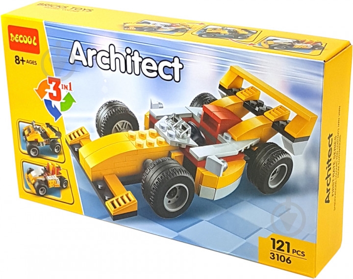 Конструктор Brick Машинка 3 в 1 3106 - фото 1 Конструктор Brick Машинка 3 в 1 3106 - фото 1