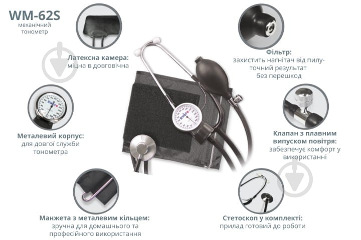 Тонометр механический B.Well WM-62S - фото 7 Тонометр механический B.Well WM-62S - фото 7