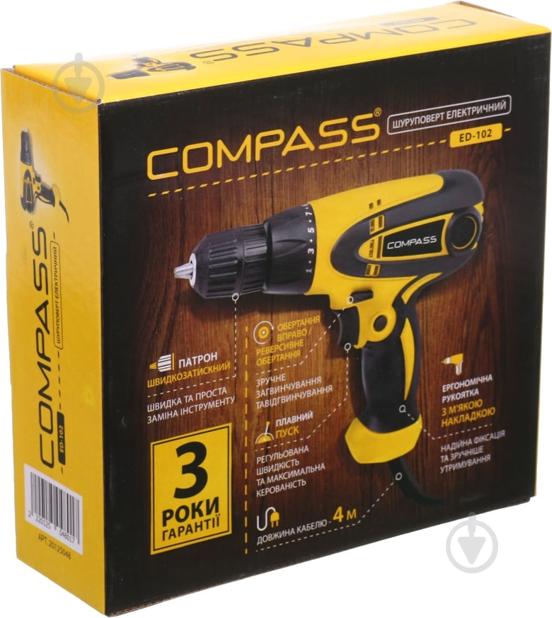 Шуруповерт сетевой Compass ED-102 20125048 - фото 8