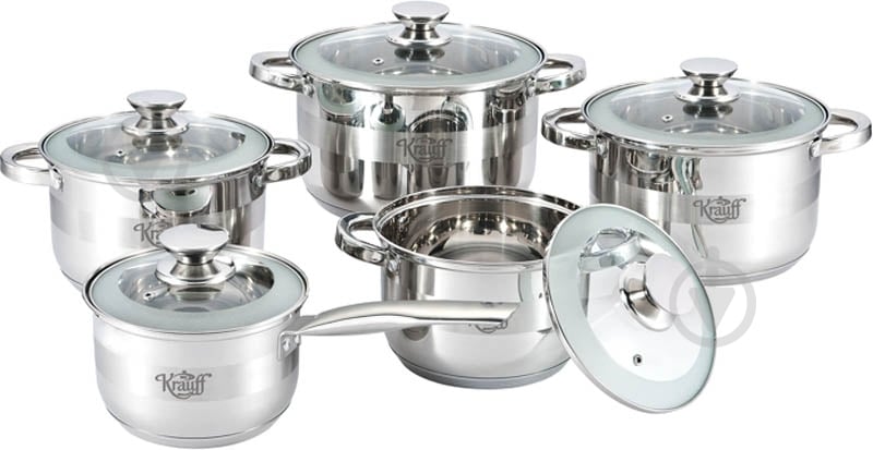 Набор кастрюль Krauff 10 предметов 26-238-024 - фото 1 Набор кастрюль Krauff 10 предметов 26-238-024 - фото 1