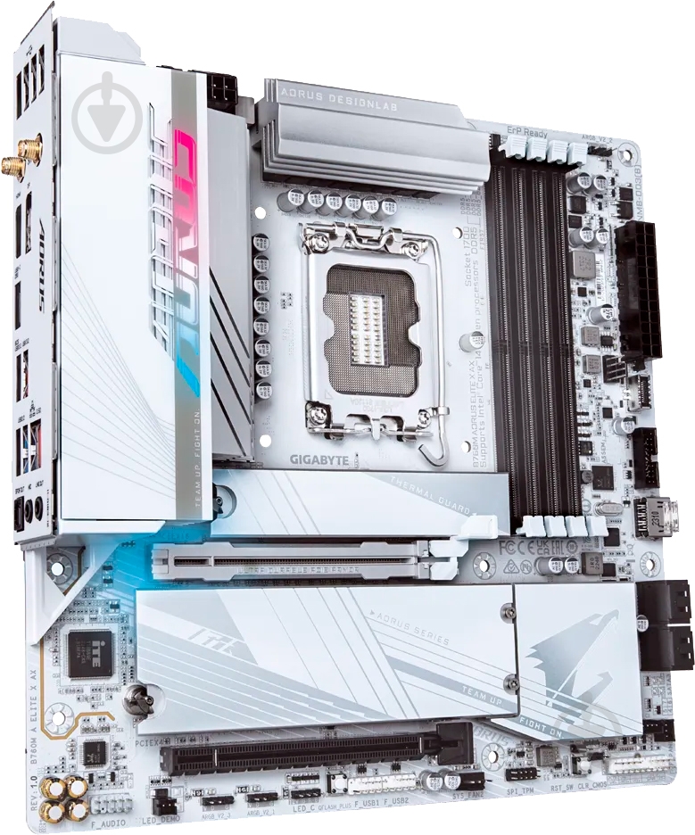 Материнська плата Gigabyte B760M AORUS ELITE X AX (Socket 1700, Intel B760, micro ATX) - фото 1