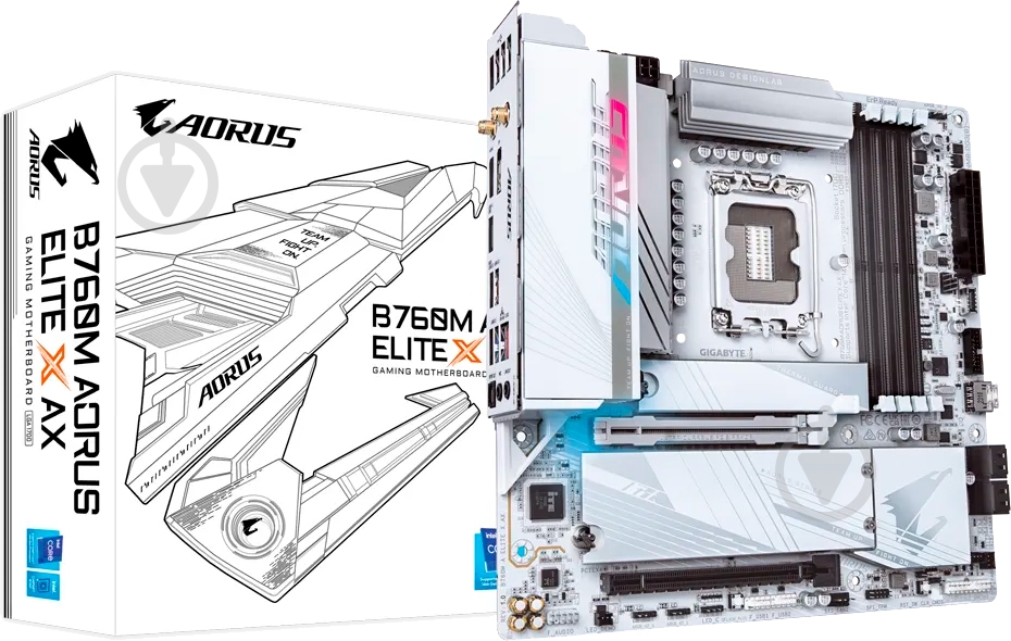 Материнська плата Gigabyte B760M AORUS ELITE X AX (Socket 1700, Intel B760, micro ATX) - фото 4