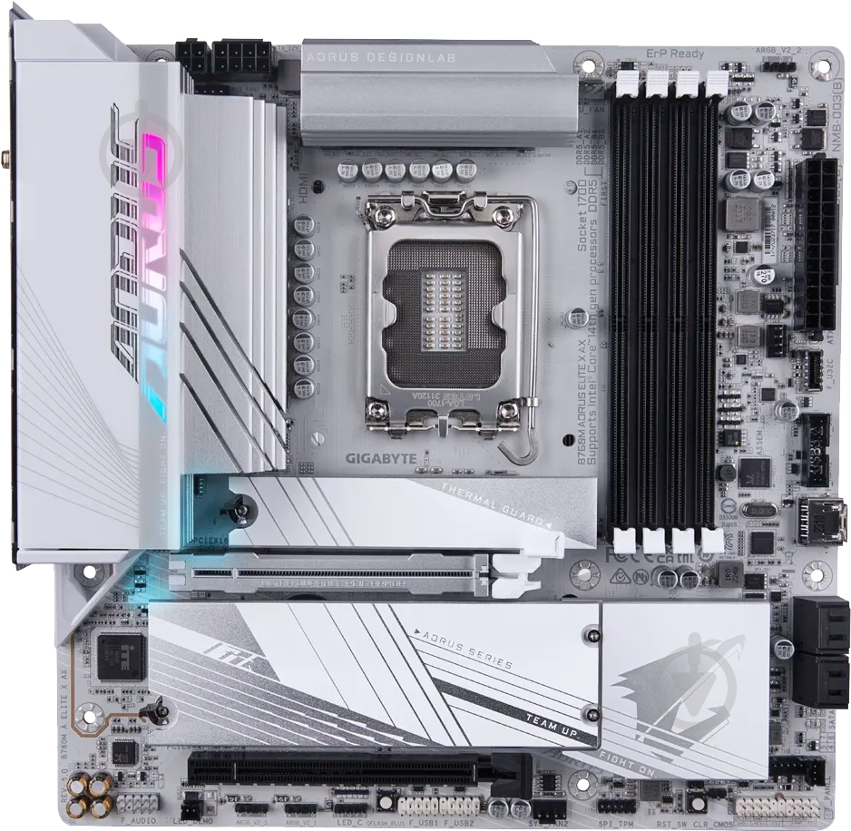 Материнська плата Gigabyte B760M AORUS ELITE X AX (Socket 1700, Intel B760, micro ATX) - фото 2