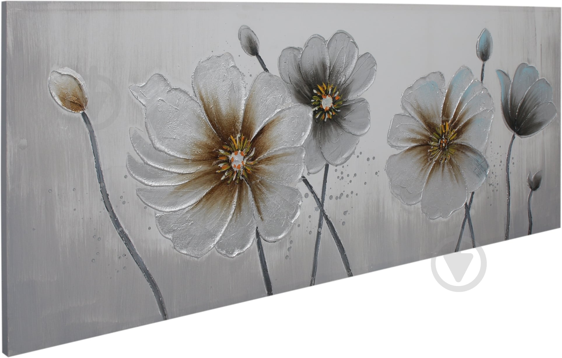 Картина Silver flowers рельефный рисунок 150x60 см Sensio GF-W100370H - фото 2