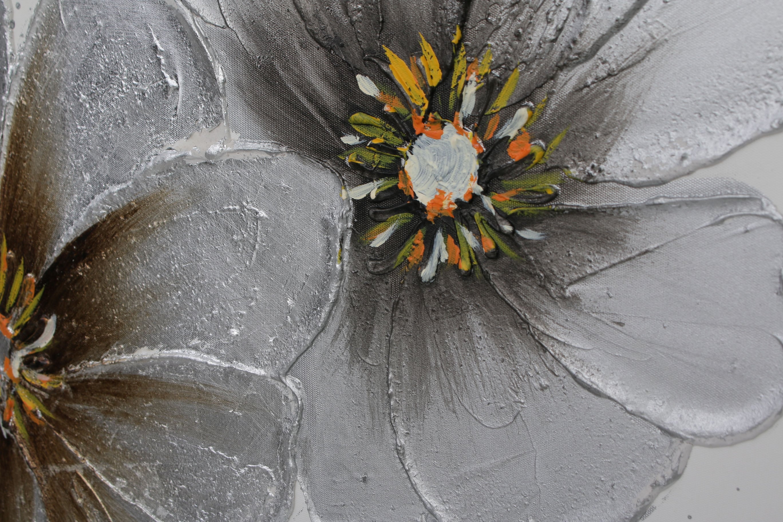 Картина Silver flowers рельефный рисунок 150x60 см Sensio GF-W100370H - фото 3