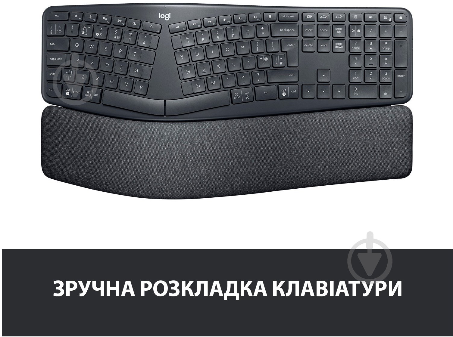 Клавиатура Logitech K860 Ergo (920-010352) graphite - фото 2 Клавиатура Logitech K860 Ergo (920-010352) graphite - фото 2