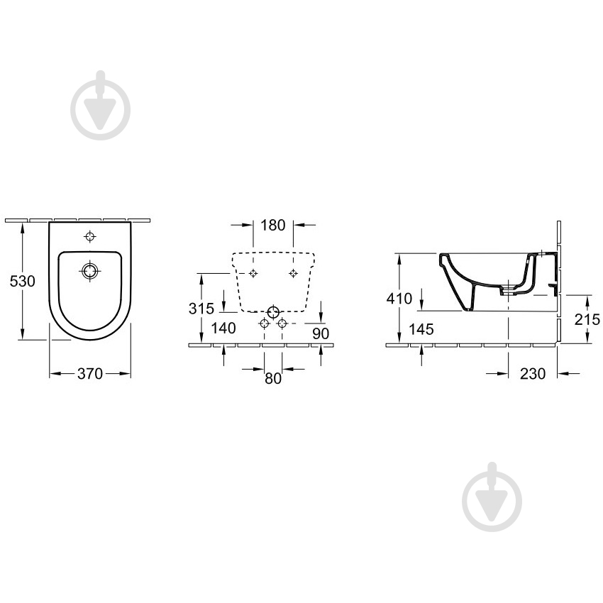 Биде подвесное Villeroy & Boch OMNIA ARCHITECTURA 54840001 - фото 2