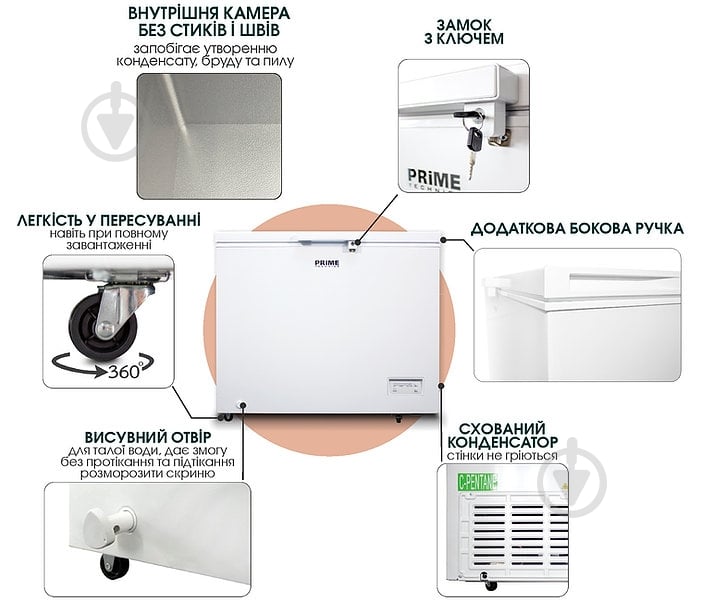 Морозильный ларь PRIME Technics CS 4021 E - фото 9