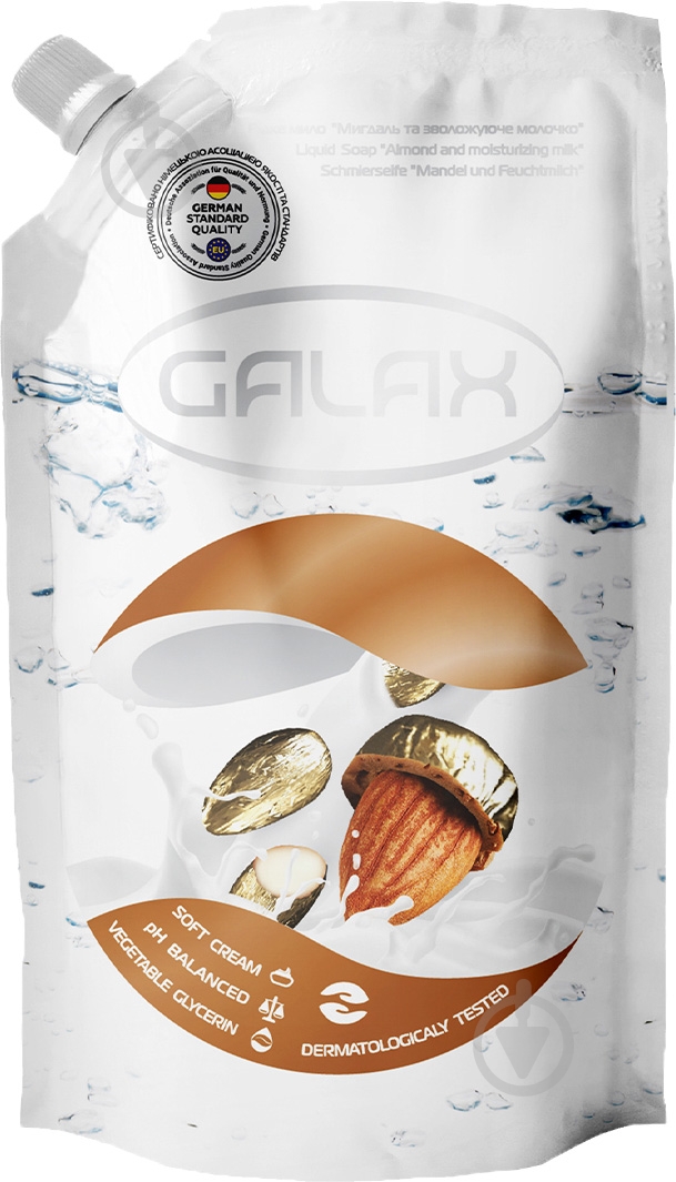Мыло жидкое Galax миндаль и увлажняющее молочко 500 мл - фото 1