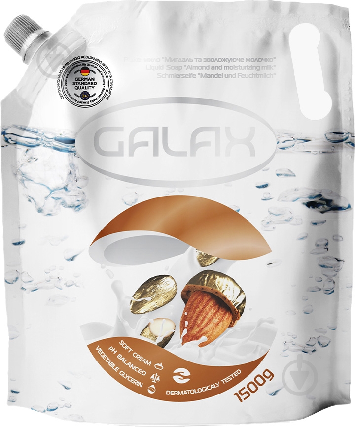 Мыло жидкое Galax миндаль и увлажняющее молочко 1500 мл - фото 1