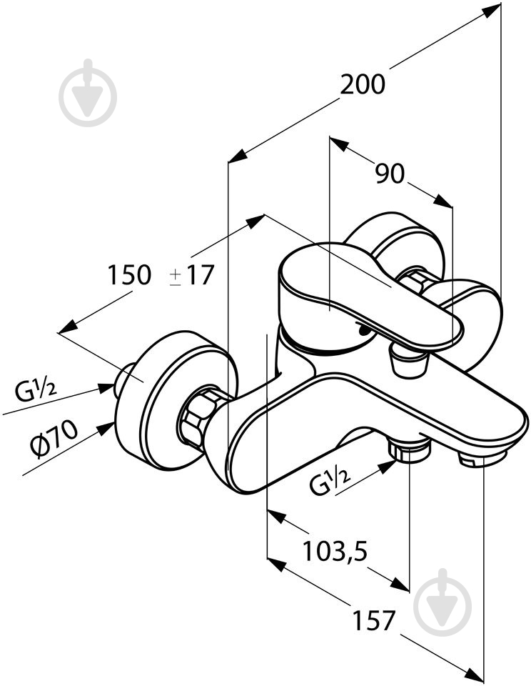 Смеситель для ванны Kludi Objekta-Mx new 326530575 - фото 3