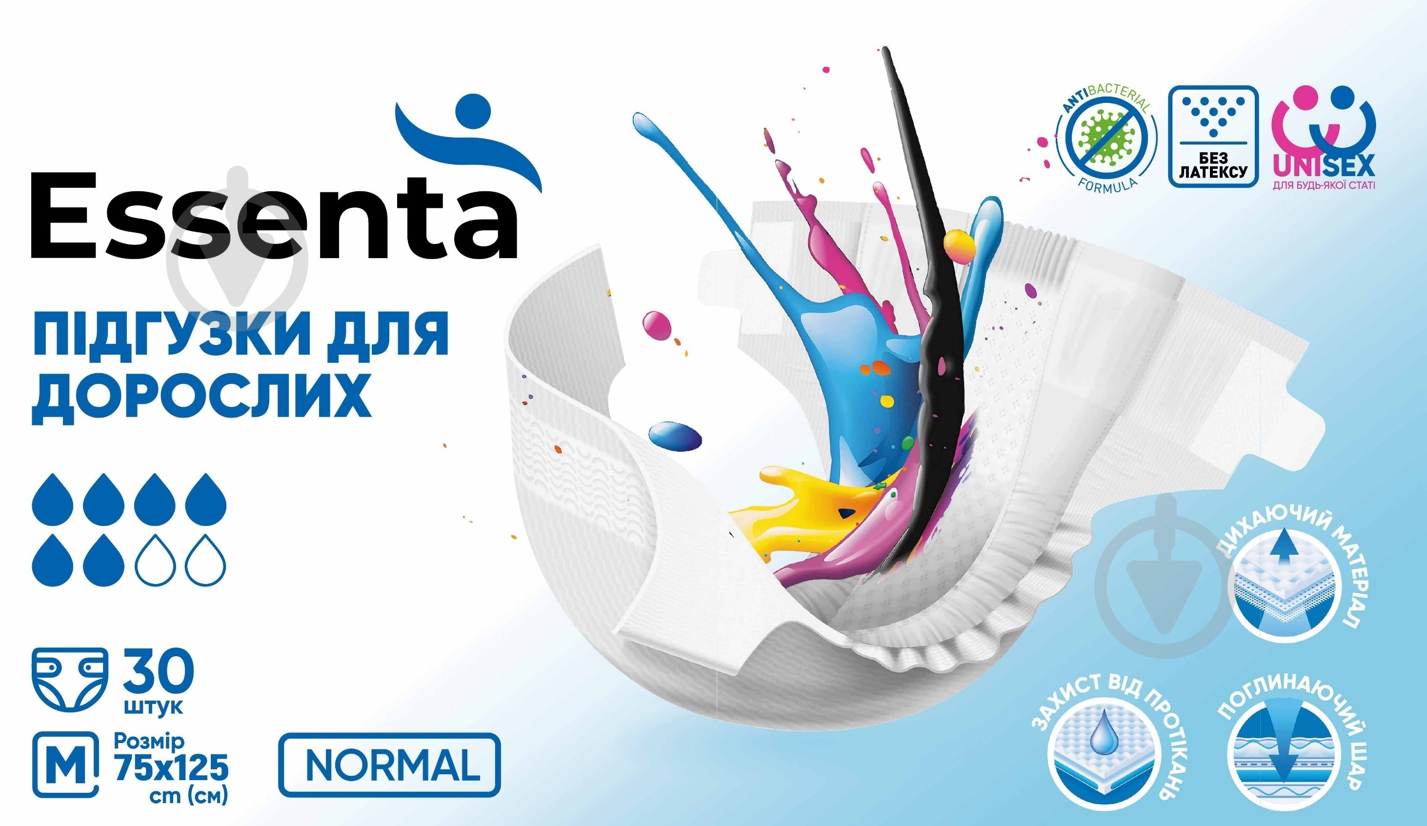 Подгузники Essenta+ NORMAL М 30 шт. - фото 1