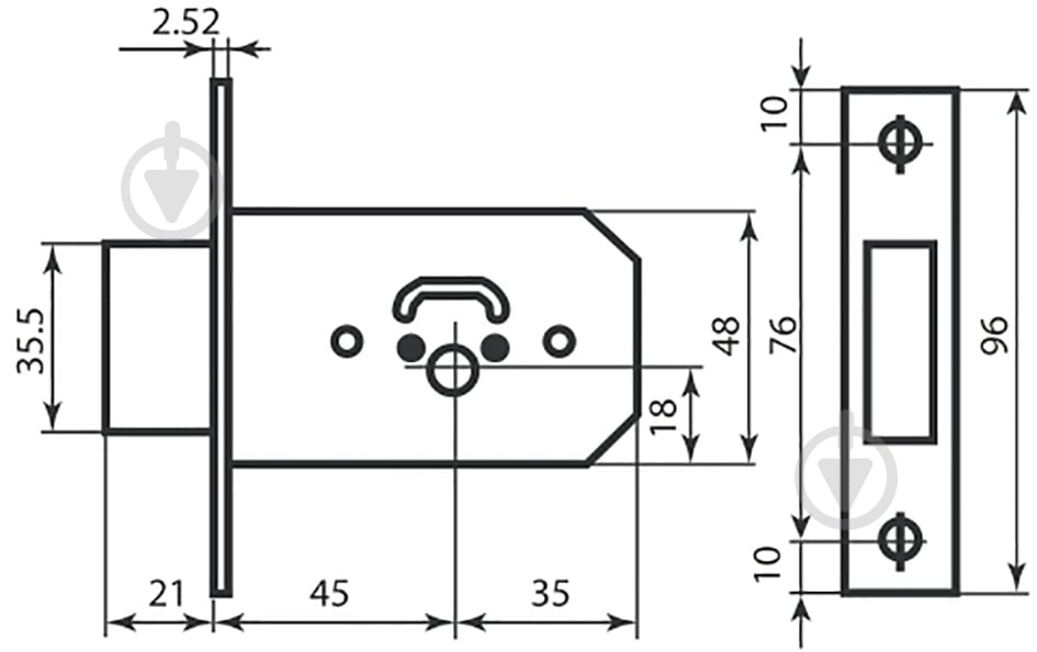 Дверной замок входной Bruno 156F хром - фото 5