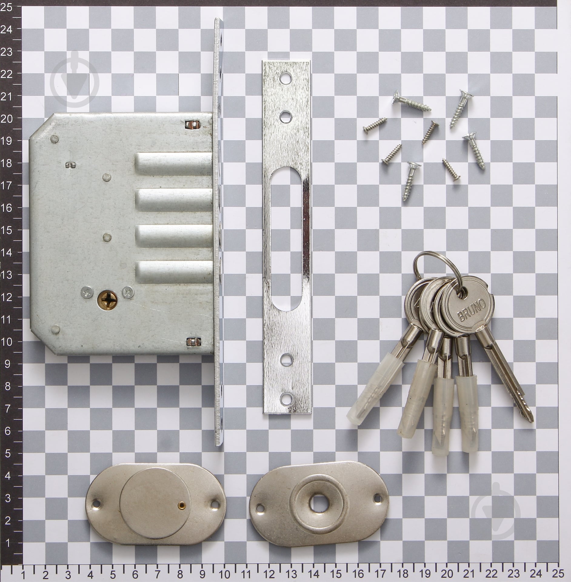 Дверний замок вхідний Bruno 189-4MF хром - фото 4