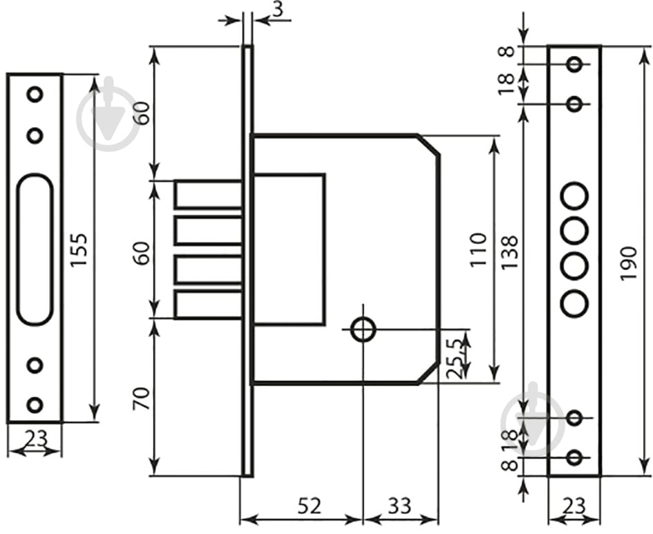 Дверний замок вхідний Bruno 189-4MF хром - фото 6