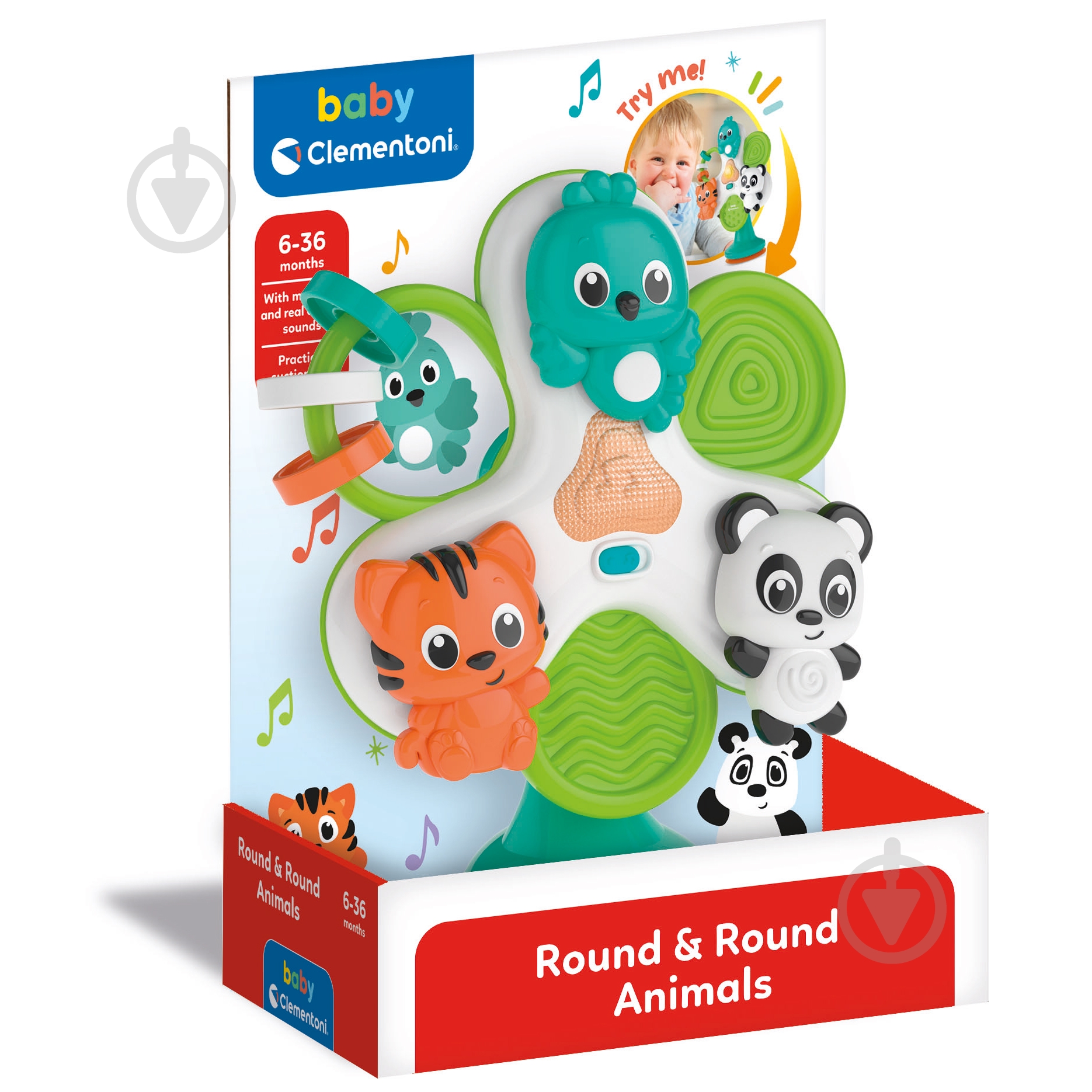 Игрушка на присосках Clementoni "Round & Round Animals" 17915 - фото 2