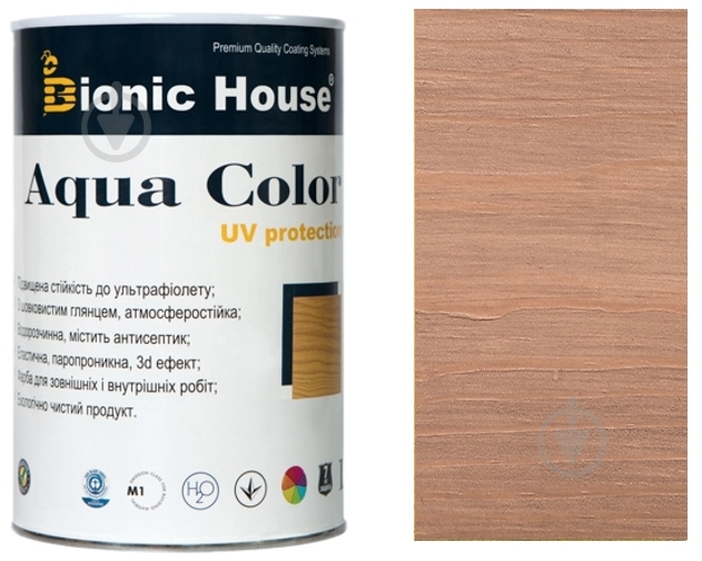 Лазурь Bionic House лессирующая универсальная Aqua Color UV protect индиго шелковистый мат 0,8 л - фото 1 Лазурь Bionic House лессирующая универсальная Aqua Color UV protect индиго шелковистый мат 0,8 л - фото 1