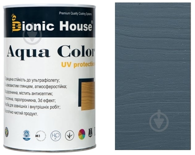 Лазурь Bionic House лессирующая универсальная Aqua Color UV protect крайола шелковистый мат 0,8 л - фото 1 Лазурь Bionic House лессирующая универсальная Aqua Color UV protect крайола шелковистый мат 0,8 л - фото 1
