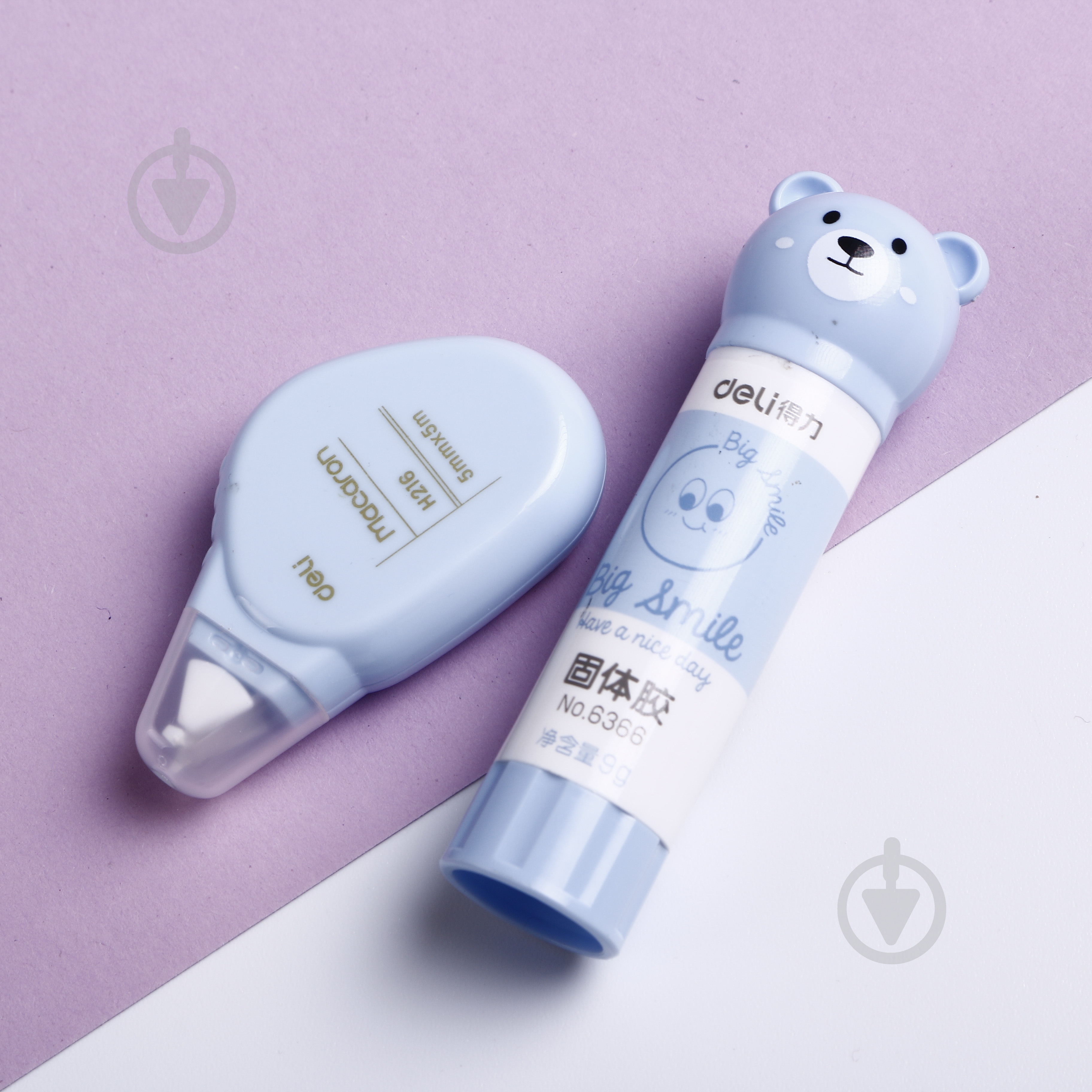 Корректор ленточный Deli Macaron EH21606 5 мм х 5 м голубой - фото 2