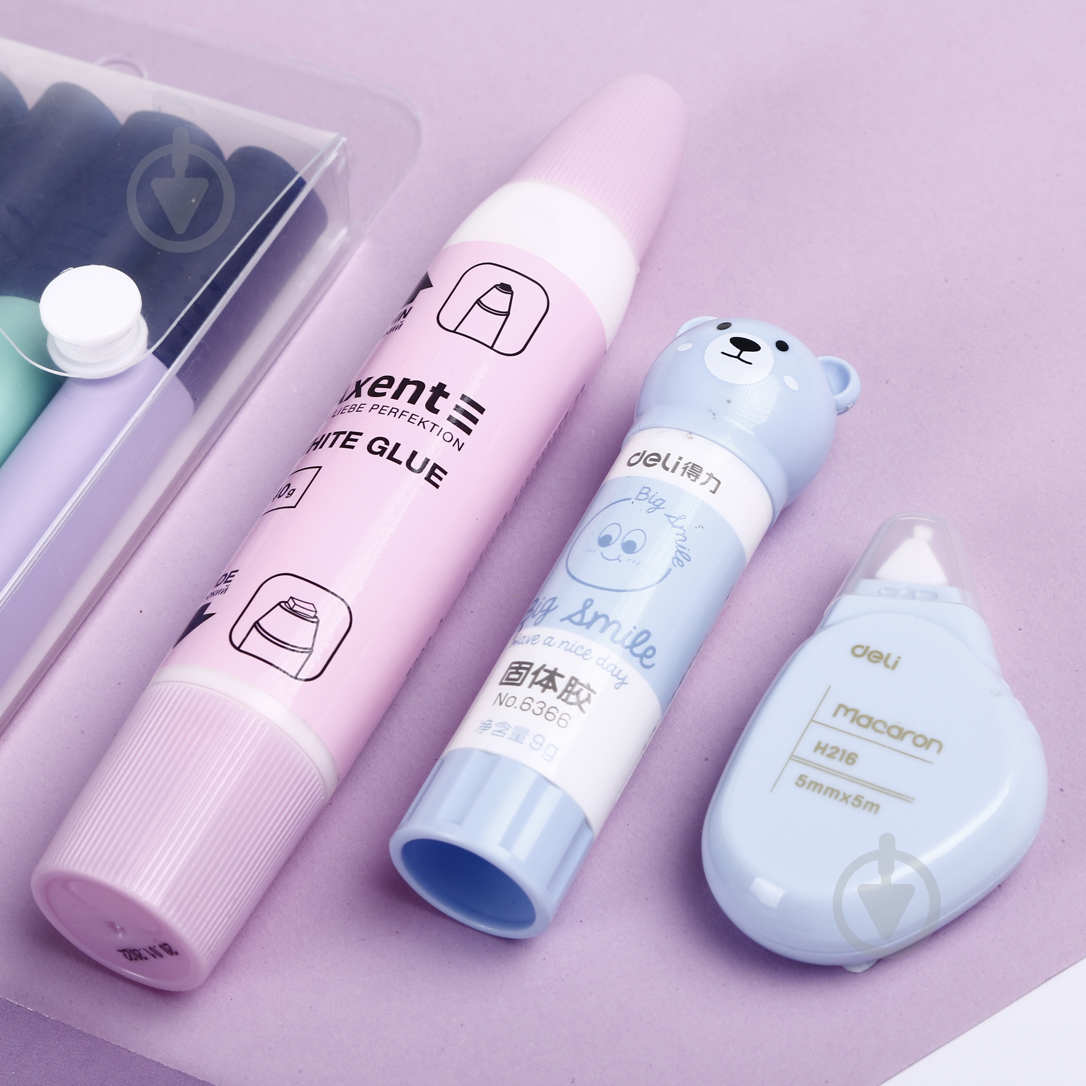 Корректор ленточный Deli Macaron EH21606 5 мм х 5 м голубой - фото 3