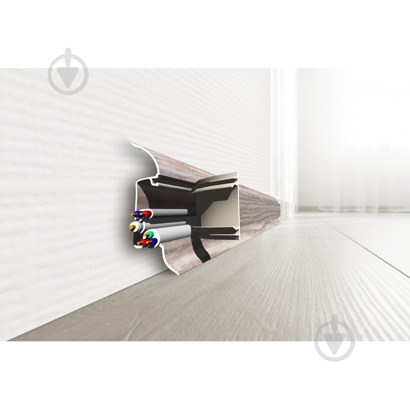 Плинтус SAN DECOR Comfort 290 черный 21х56х2500 мм - фото 2