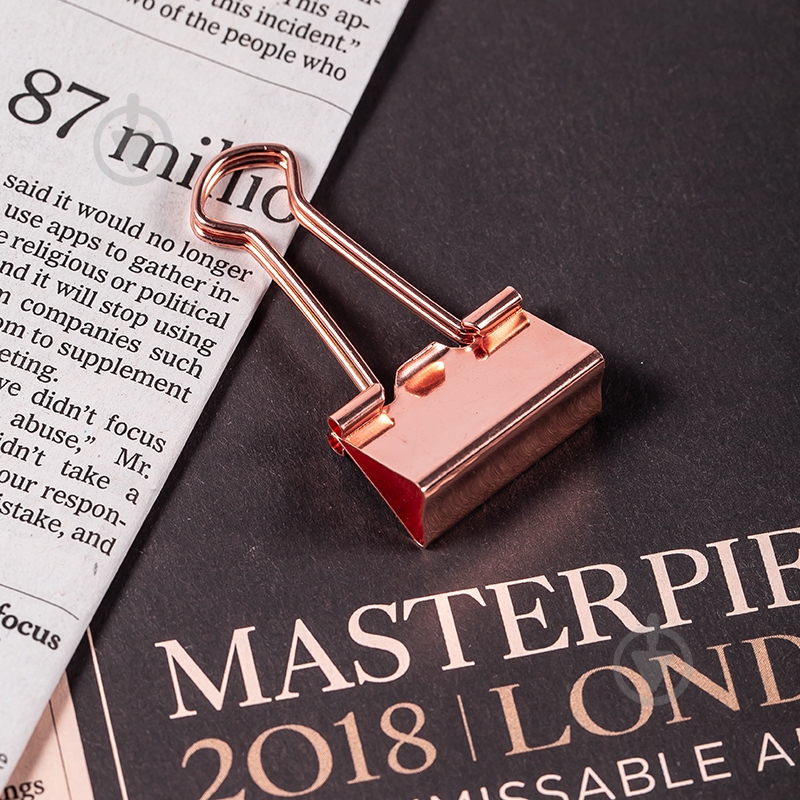 Набор биндеров Deli 25 мм 12 шт. золотой 78201 - фото 4