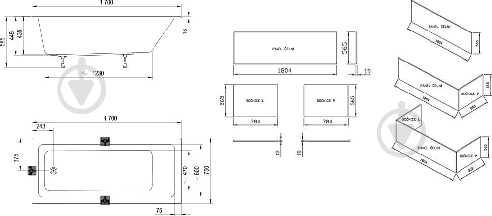Ванна акрилова Ravak 10° Slim CA71300000 170х75 см - фото 4