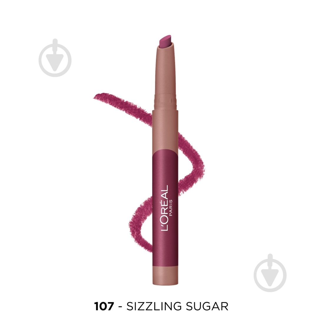 Помада-олівець L'Oreal Paris Matte Lip Crayon 107 Sizzling Sugar 1,3 г - фото 2