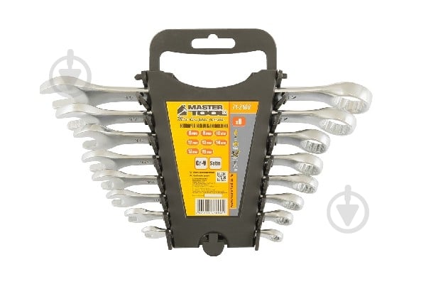 Ключ рожковый MasterTool 8 шт. (6х7 - 20х22 мм) 70-2108 - фото 1