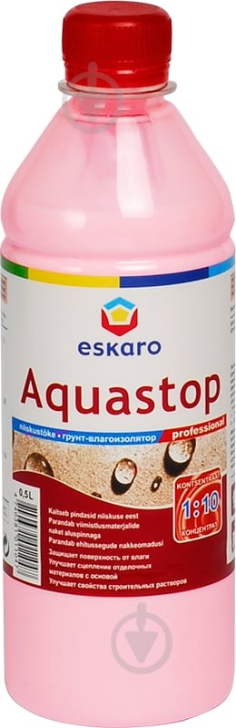 Ґрунтовка глибокопроникна Eskaro Aquastop Professional концентрат 1:10 0.5 л - фото 1
