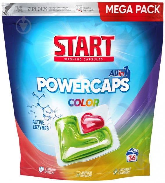 Капсулы для машинной стирки START Color 36 шт. - фото 1