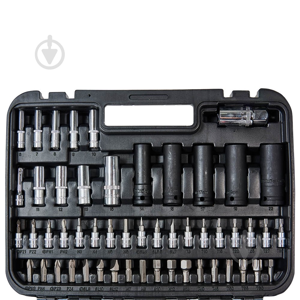 Набір головок Vitals 1/4″ и 1/2″ 111 предметів Master Impact + Superlock 1/2”(M)x1/4”(M) 111 шт. 186169 - фото 6