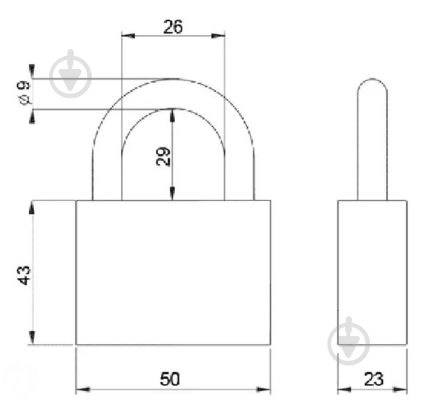 Замок навесной Apecs PD-01-50 открытый (амбарный) - фото 3