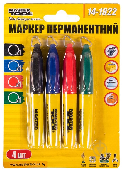 Набор маркеров MasterTool 4 шт. 14-1822 - фото 1 Набор маркеров MasterTool 4 шт. 14-1822 - фото 1